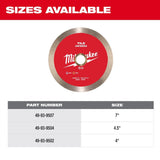 Milwaukee 49-93-9504 4-1/2" Continuous Tile Diamond Blade - 5