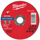 Milwaukee 49-94-0001 4 in. x 0.040 in. x 5/8 in. Type 1 Metal Cut Off Wheel