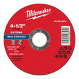 Milwaukee 49-94-0003 4-1/2 in. x 0.045 in. x 7/8 in. Type 1 Metal Cut Off Wheel (25 Pack)