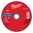 Milwaukee 49-94-0023 6 in. x 0.045 in. x 7/8 in. Metal Cut Off Wheel Type 1