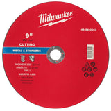 Milwaukee 49-94-0043 9 in. x 3/32 in. x 7/8 in. Type 1 Metal Cut-Off Wheel for Metal and Stainless Steel