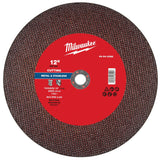 Milwaukee 49-94-0058 12 in. Type 1 Metal Cut Off Wheel 1/8 in. Thick 20 mm Arbor