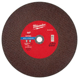 Milwaukee 49-94-0073 14 in x 1/8 in x 1 in Type 1 Metal Cut Off Wheel for Metal and Stainless Steel (10 Pack)