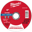 Milwaukee 49-94-0113 Performance Plus Metal Cut-Off Wheel Type 1 5 in x 0.045 in x 7/8 in Arbor (25 Pack)