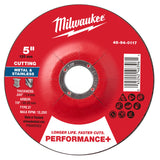 Milwaukee 49-94-0117 5 in. x 0.045 in. x 7/8 in. Performance+ Metal Cut-Off Wheel Type 27