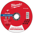 Milwaukee 49-94-0123 6 in x 0.045 in x 7/8 in Performance Plus Metal Cut-Off Wheel Type 1 (1 Wheel)