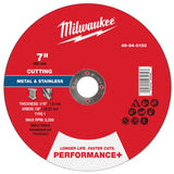 Milwaukee 49-94-0133 7 in. x 1/16 in. x 7/8 in. Performance Plus Metal Cut Off Wheel Type 1 for Metal and Stainless Steel (25 Pack)
