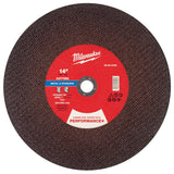 Milwaukee 49-94-0163 14 in. x 7/64 in. x 1 in. Performance+ Metal Cut Off Wheel Type 1