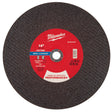 Milwaukee 49-94-0173 14 in x 1/8 in x 1 in Performance Metal Cut Off Wheel Type 1