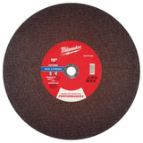 Milwaukee 49-94-0183 16 in. x 1/8 in. x 1 in. Performance+ Type 1 Metal Cut Off Wheel for Handheld Cut Off Saws (10 Pack)