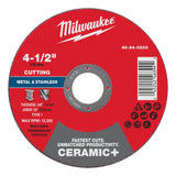 Milwaukee 49-94-0203 4-1/2 in x 0.045 in x 7/8 in Ceramic Plus Metal Cut-Off Wheel Type 1 (25 Pack)