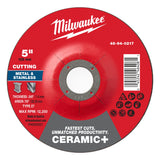 Milwaukee 49-94-0217 5 in x 0.045 in x 7/8 in Ceramic Plus Metal Cut Off Wheel Type 27