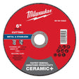 Milwaukee 49-94-0223 6 in. x 0.045 in. x 7/8 in. Ceramic+ Metal Cut Off Wheel Type 1 (1 Pack)