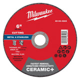 Milwaukee 49-94-0223 6 in. x 0.045 in. x 7/8 in. Ceramic+ Metal Cut Off Wheel Type 1 (1 Pack)