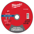 Milwaukee 49-94-0233 7 in x 1-16 in x 7-8 in Ceramic Plus Metal Cut Off Wheel Type 1