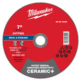 Milwaukee 49-94-0233 7 in x 1-16 in x 7-8 in Ceramic Plus Metal Cut Off Wheel Type 1