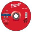 Milwaukee 49-94-0533 7 in. x 1/4 in. x 7/8 in. Type 27 Metal Grinding Wheel for Angle Grinders