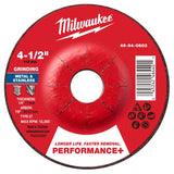 Milwaukee 49-94-0603 4-1/2 in. x 1/4 in. x 7/8 in. Performance Plus Metal Grinding Wheel Type 27