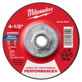 Milwaukee 49-94-0607 4-1/2 in. x 1/4 in. x 5/8-11 Type 27 Performance Plus Metal Grinding Wheel