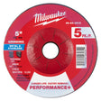 Milwaukee 49-94-0610 5 in. x 1/4 in. x 7/8 in. Performance Plus Type 27 Metal Grinding Wheel for Angle Grinders (5 Pack)