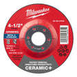 Milwaukee 49-94-0703 4-1/2 in x 1/4 in x 7/8 in Ceramic+ Metal Grinding Wheel Type 27