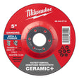 Milwaukee 49-94-0713 5 in. x 1/4 in. x 7/8 in. Ceramic Plus Metal Grinding Wheel Type 27