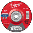 Milwaukee 49-94-0717 5 in x 1/4 in x 5/8-11 Ceramic Plus Metal Grinding Wheel Type 27
