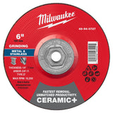 Milwaukee 49-94-0727 6 in Ceramic Plus Metal Grinding Wheel Type 27 5/8-11