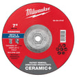 Milwaukee 49-94-0737 7 in x 1/4 in Type 27 Ceramic Plus Metal Grinding Wheel 5/8-11 (5 Pack)