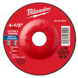 Milwaukee 49-94-0803 4-1/2 x 1/8 x 7/8 Dual Metal Cut and Grind Wheel Type 27