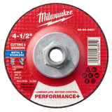Milwaukee 49-94-0907 4-1/2 in. x 1/8 in. x 5/8-11 Performance Plus Dual Metal Cut and Grind Wheel Type 27