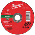 Milwaukee 49-94-1900 4 in. x 1/8 in. x 5/8 in. Masonry Cut-Off Wheel Type 1 for Angle Grinders (1 Pack)