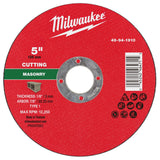 Milwaukee 49-94-1910 5 in. Type 1 Masonry Cut Off Wheel 1/8 in. Thick 7/8 in. Arbor