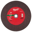 Milwaukee 49-94-1935 12 in x 1/8 in x 1 in Type 1 Masonry Cut Off Wheel