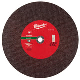 Milwaukee 49-94-1940 14 in. x 1/8 in. x 1 in. Type 1 Masonry Cut Off Wheel