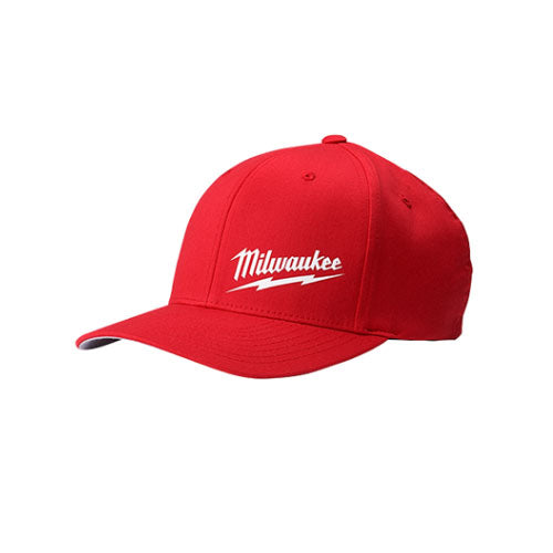 Milwaukee 504R-SM FLEXFIT Fittted Hat - Red, S-M