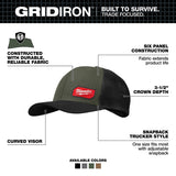 Milwaukee 505E GRIDIRON Snapback Trucker Hat Green with 3-1/2" Crown - 2