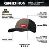 Milwaukee 505N GRIDIRON Snapback Trucker Hat Brown with Ripstop Polyester Front Panel - 2