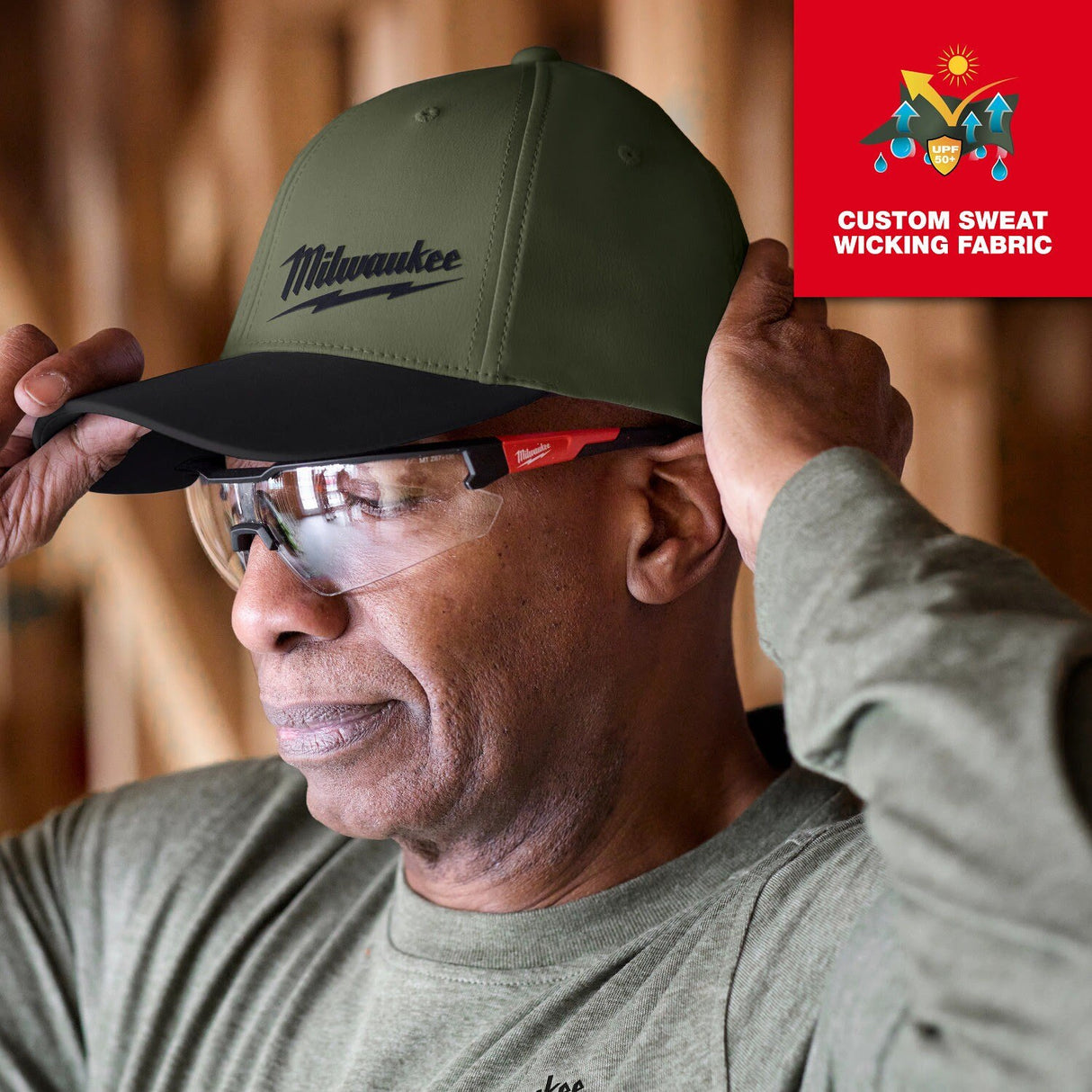 Milwaukee 507E-SM WORKSKIN Moisture Wicking Performance Fitted Hat Gray Small (1 Hat) - 3