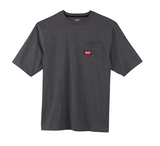 Milwaukee 601G-2X Heavy Duty Pocket T-Shirt (601), Short Sleeve, Gray, 2X