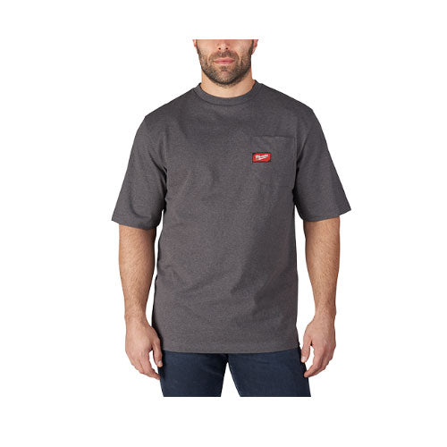 Milwaukee 601G-L Heavy Duty Pocket T-Shirt (601), Short Sleeve, Gray, Large - 4