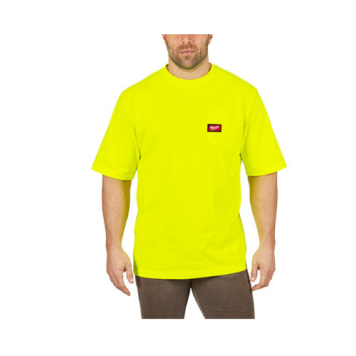 Milwaukee 601HV-2X Heavy Duty Pocket T-Shirt (601), Short Sleeve, Hi Vis, 2X - 2