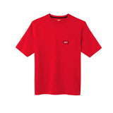 Milwaukee 601R-M Heavy Duty Pocket T-Shirt (601), Short Sleeve, Red, Medium