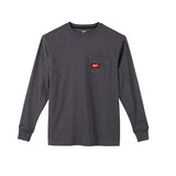 Milwaukee 602G-3X Heavy Duty Pocket T-Shirt (602), Long Sleeve, Gray, 3X