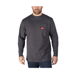 Milwaukee 602G-L Heavy Duty Pocket T-Shirt (602), Long Sleeve, Gray, Large - 2