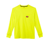 Milwaukee 602HV-M Heavy Duty Pocket T-Shirt (602), Long Sleeve, Hi Vis, Medium