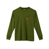 Milwaukee 602OG-L Heavy Duty Pocket T-Shirt (602), Long Sleeve, Olive Green, L