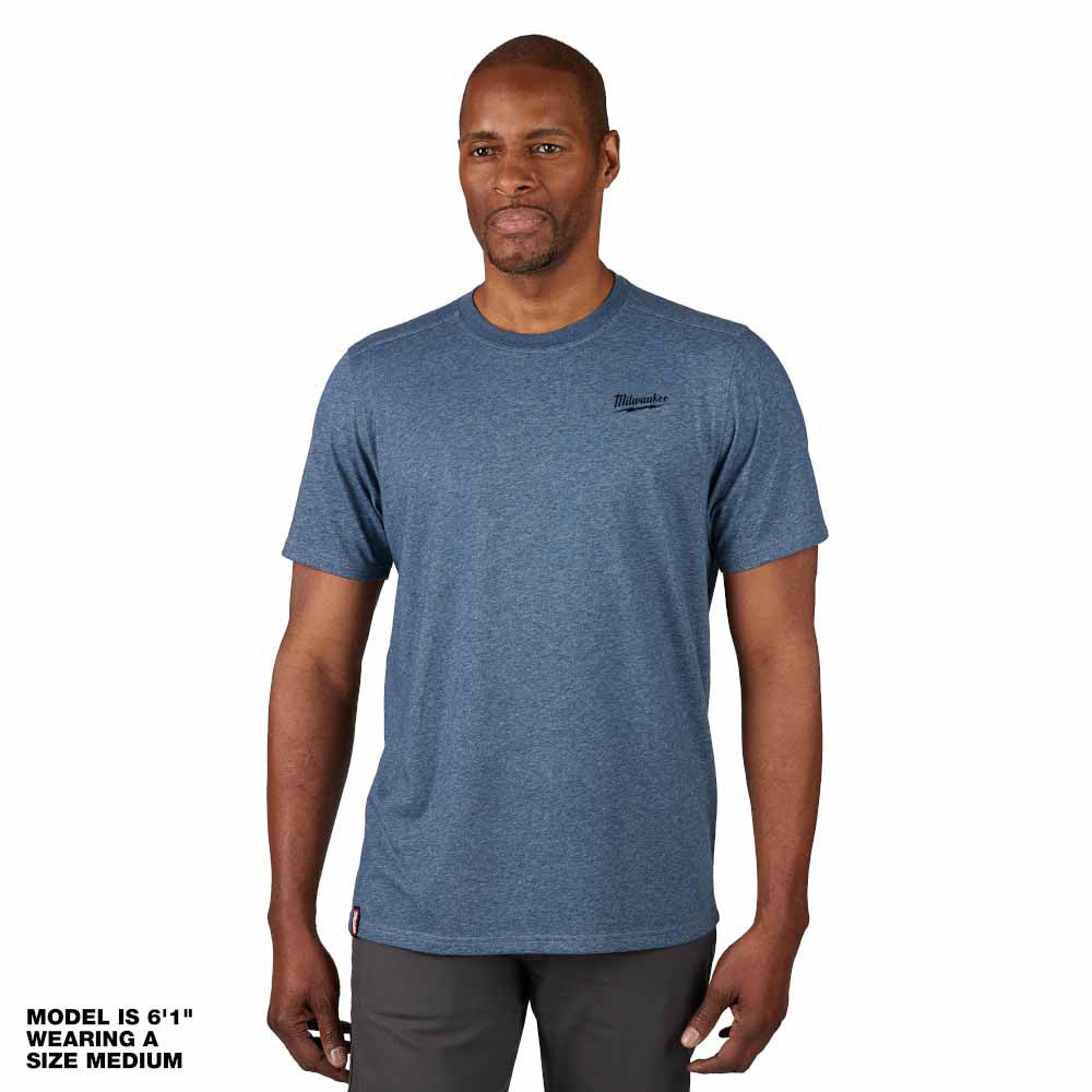 Milwaukee 603BL Hybrid Work Tee - Short Sleeve - Blue - 2