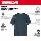 Milwaukee 603BL Hybrid Work Tee - Short Sleeve - Blue - 3