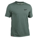 Milwaukee 603E-M FREEFLEX Hybrid Work Tee Short Sleeve Lightweight Moisture Wicking Work T-Shirt with UPF 50 Protection Dark Green M